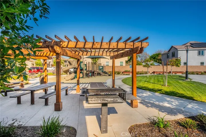 Playground and barbeque area.