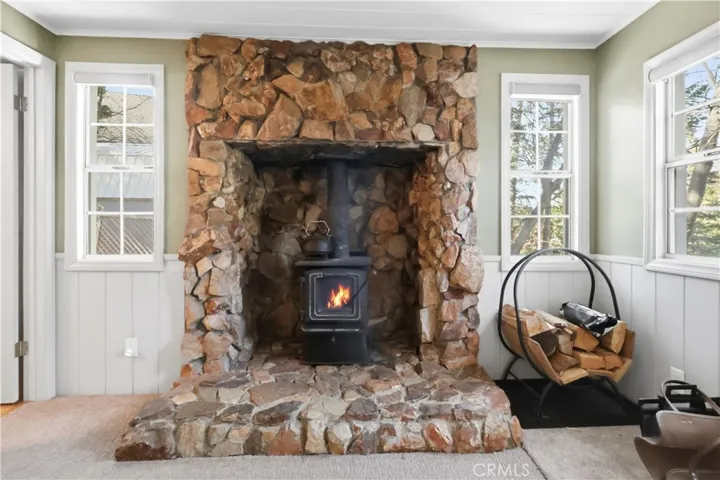 fire in stove digitally altered
