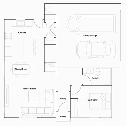 Residence 2 - level 1 floorplan
