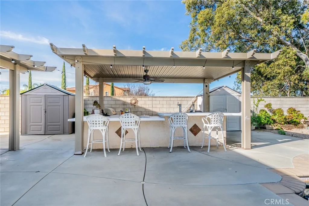 Covered outdoor kitchen