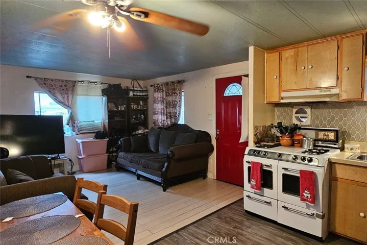 View of kitchen to living room