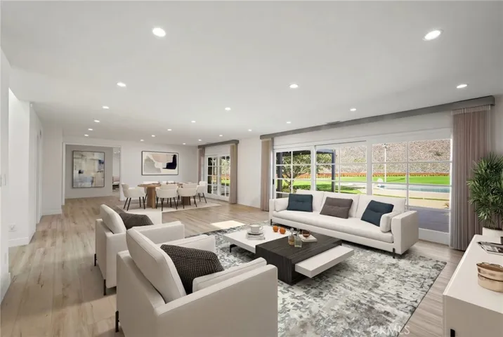 Virtually Staged Living Room and Dining Room