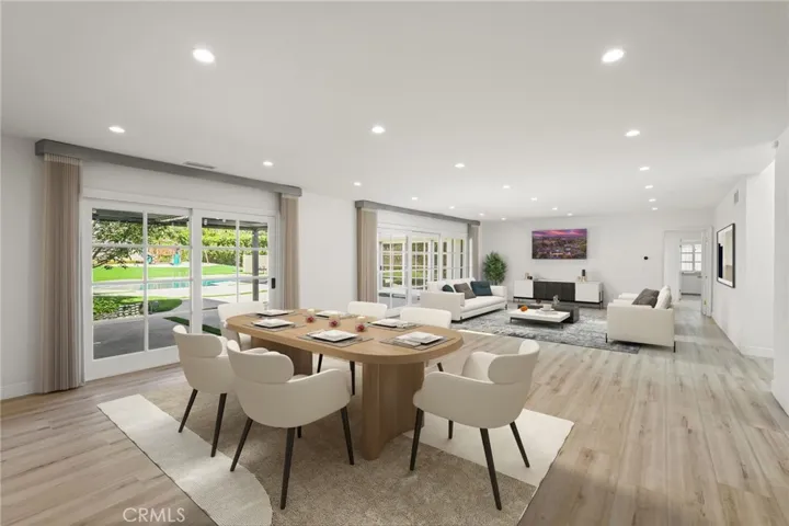 Virtually Staged Living Room and Dining Room