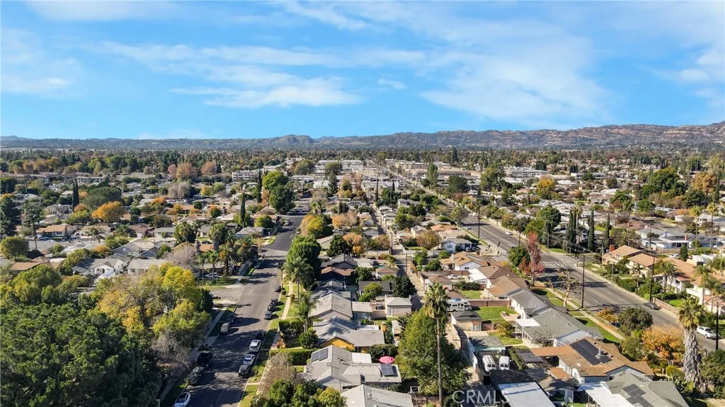 Aerial view of neighborhood