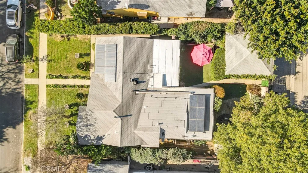 Aerial view above home
