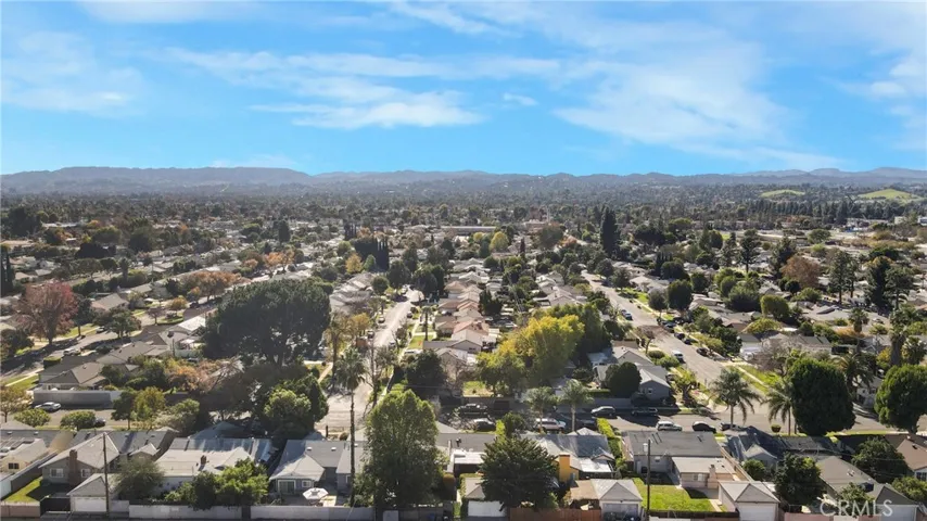 Aerial view of neighborhood