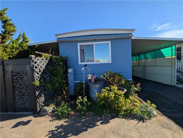 Front of Mobile Home Showing Carport
