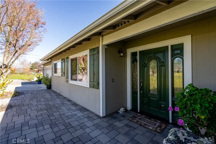 Brick pavers bring you up to the front door.