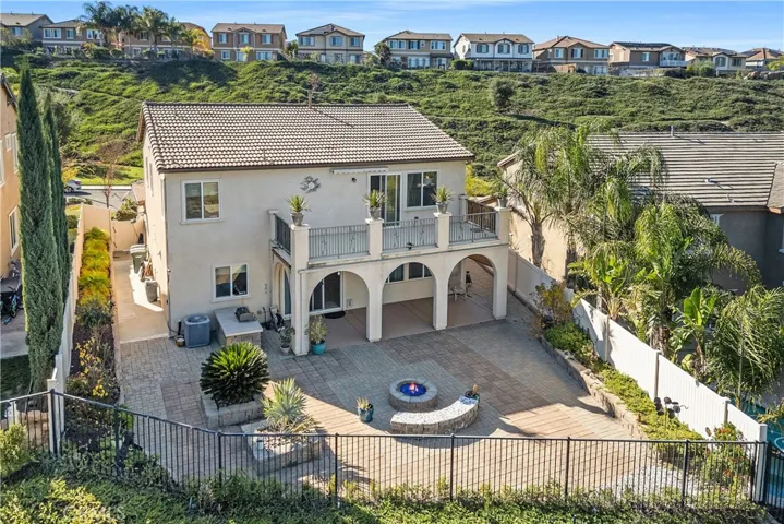 Ariel view of the back of the home