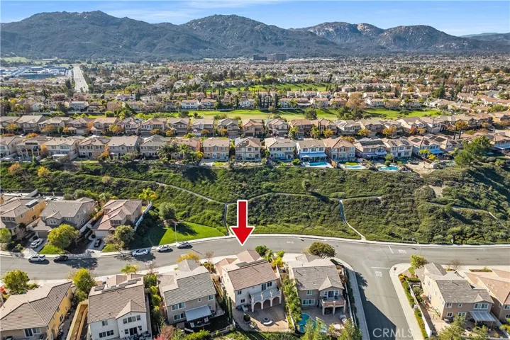 Arial view from the home showing no neighbors in front of you and Pechanga Casino in the distance!