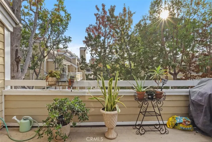 Attached deck from living room, lush landscape. How peaceful!