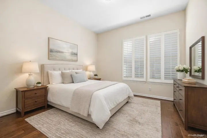 Virtually staged bedroom