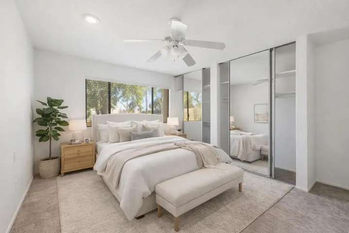Serene master bedroom with neutral tones