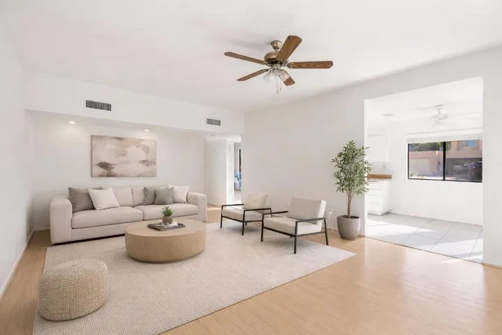 Modern living room with neutral tones (2