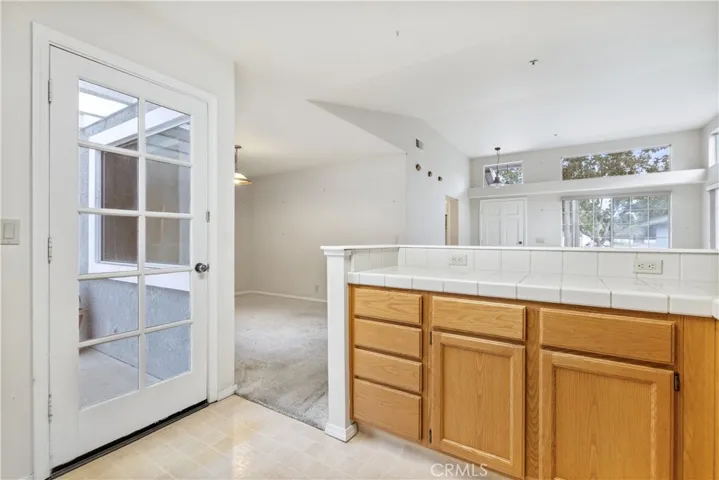 Access to the rear patio and yard from the kitchen