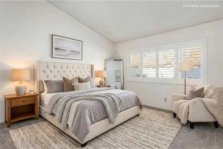 Master bedroom staged