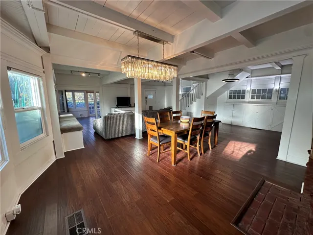 Daylight great room from fireplace showing entire space