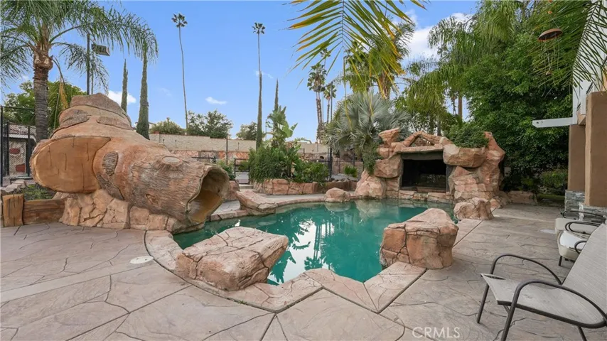 Resort-style pool and patio area