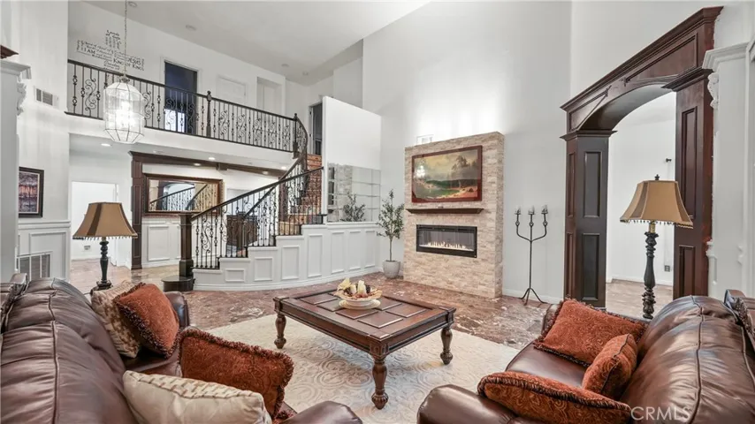 Wainscoting throughout the open floor plan