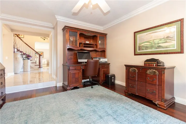 Step down to the main level office.