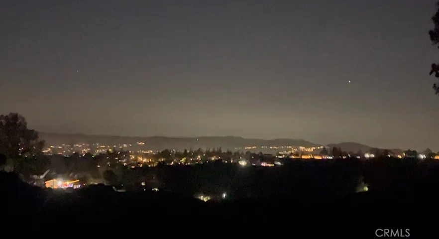 City light from backyard