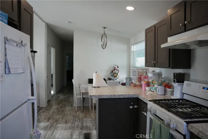 Kitchen facing Dining area and open to living room