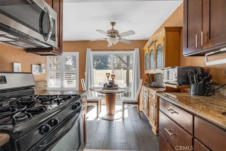 Kitchen and Dining area with great view to the private patio.