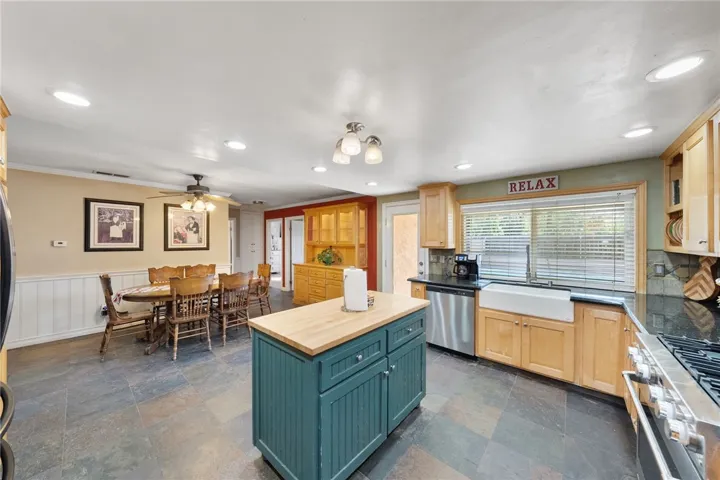 kitchen and dining area