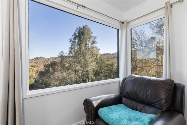 Panoramic views are captured by the windows.
