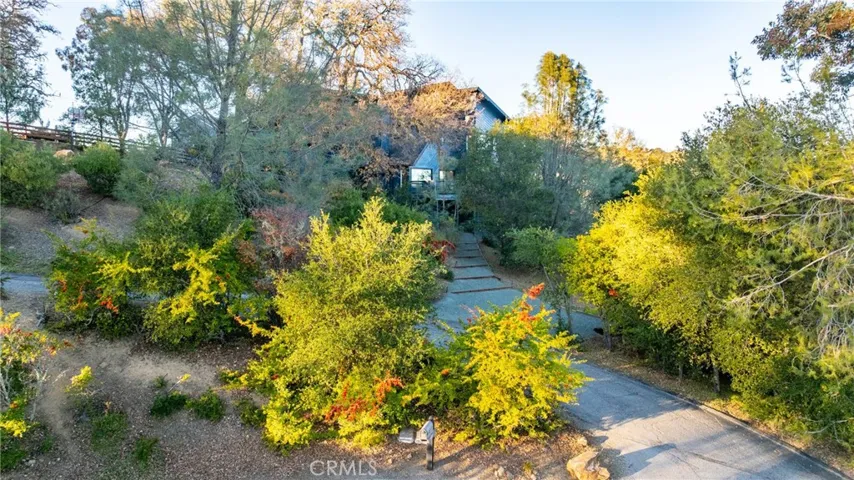 Perched atop a hill the home blends into its surroundings and is hidden from the road.