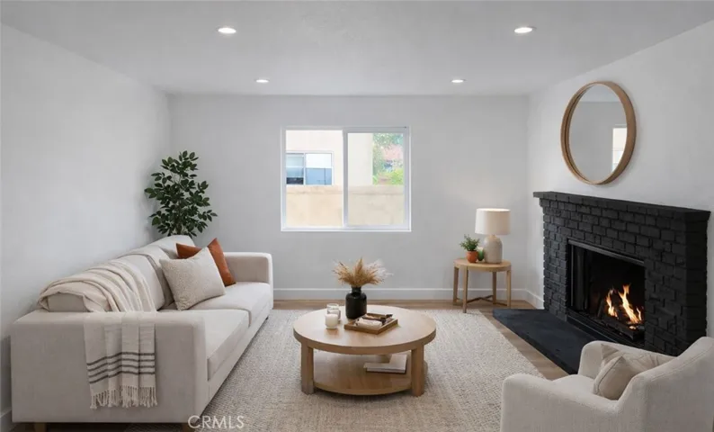 Virtually staged living room