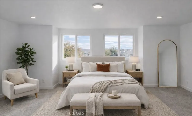 Virtually staged Bedroom 1