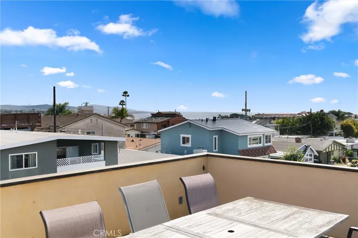 Roof top deck with view of coastline