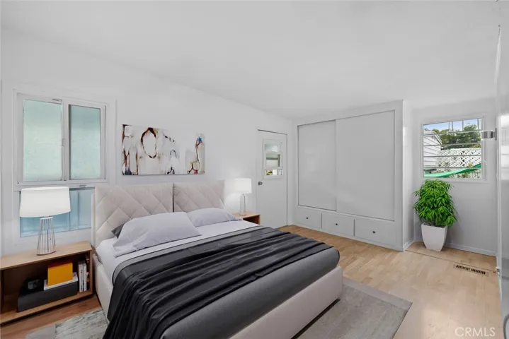 virtually staged primary bedroom