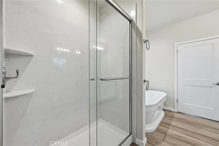 Primary bathroom shower and tub.