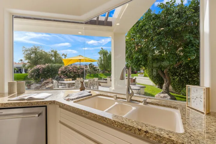 Kitchen sink view to bbq