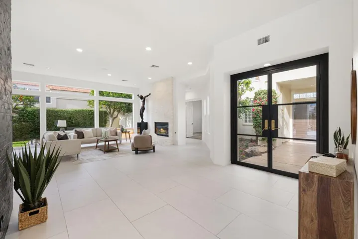 Living room front door view