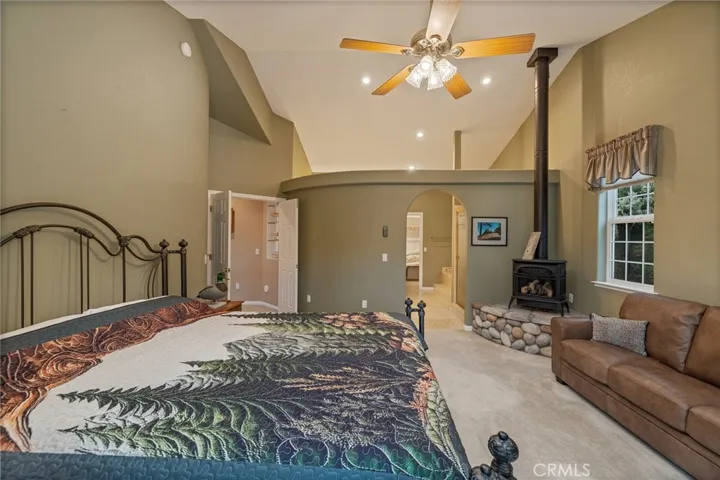 primary suite with propane fueled fireplace