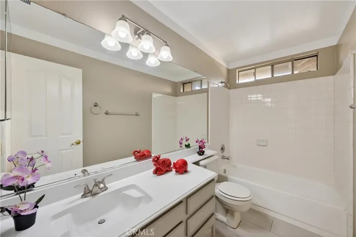 Upper-level bathroom with generous counter space