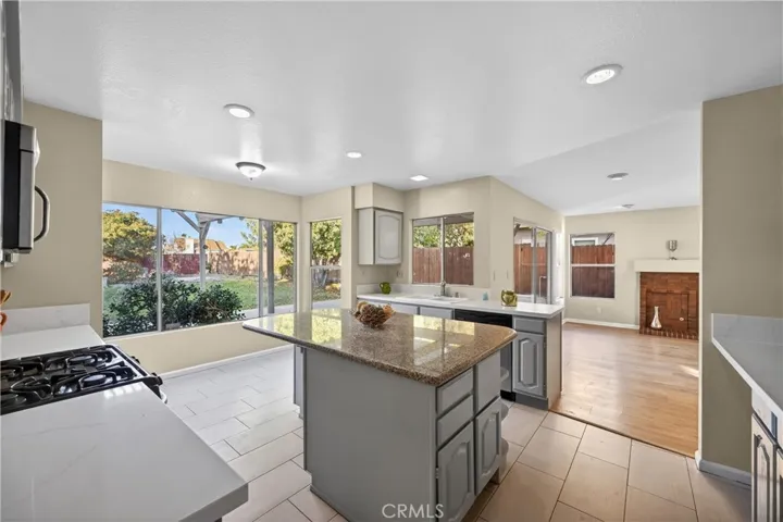 Spacious kitchen open to the family room