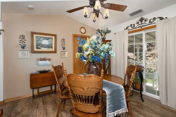 Bedroom converted into dining room.