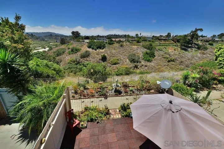 Patio with canyon views and sunsets (view from bedroom)