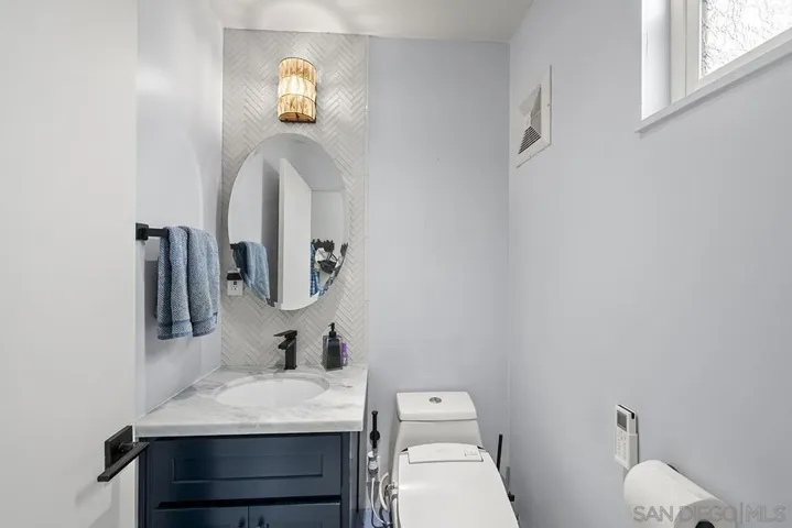 Remodeled half bathroom on 1st floor
