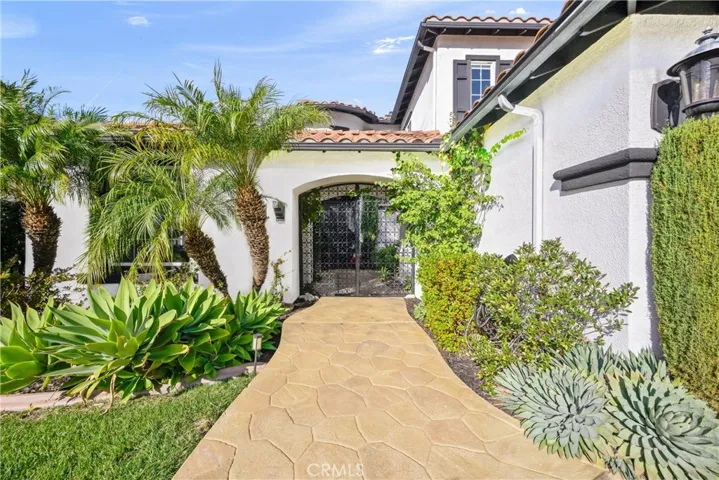 A gated portico courtyard