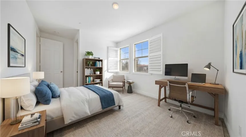 Third bedroom with shutters - Virtually Staged
