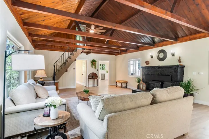 Living room vaulted ceiling