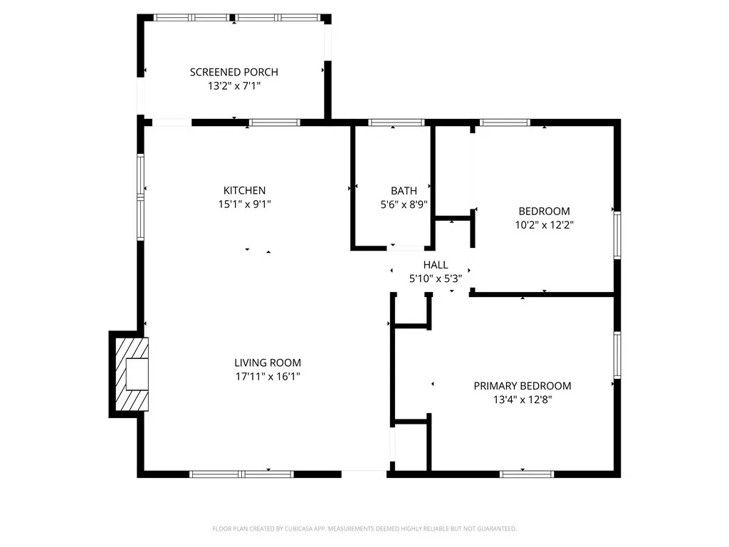 Floor Plan w/ patio out back and deck in front