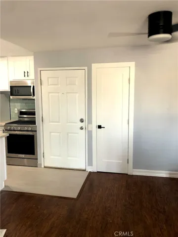 Front door. New fan. Pantry closet