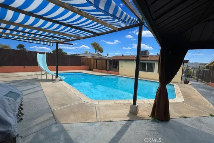Digitally altered Backyard pool area