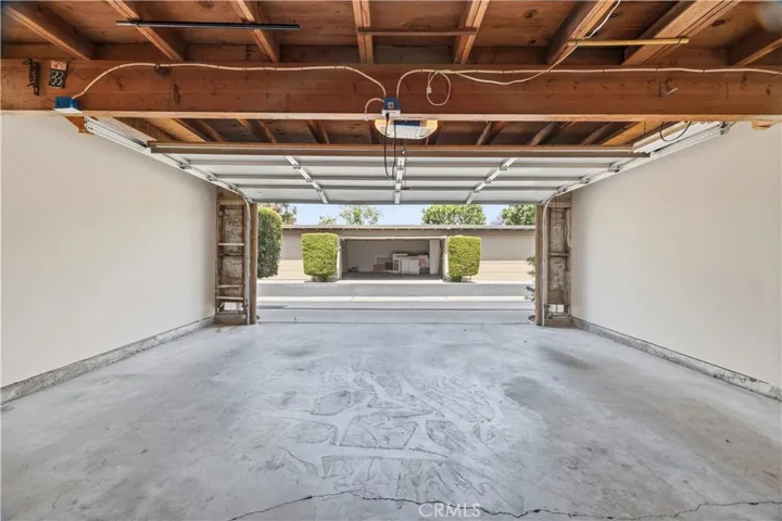 Freshly painted interior wall of the 2-car detached garage.